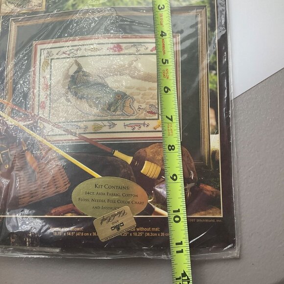 VTG 90's Charles Craft Fishermans Dream Large Mouth Bass Cross-Stitch Kit - Picture 9 of 10